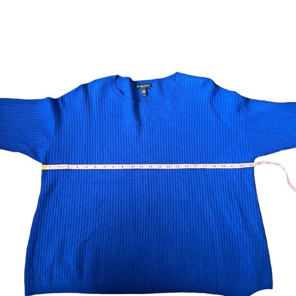 Eileen Fisher Luxe Merino Wool Ribbed Box Top Sweater 1X Royal Blue - Picture 7 of 9